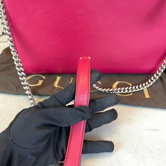 Gucci GG Logo Pink Leather Shoulder Bag Crossbody - Picture 7 of 16